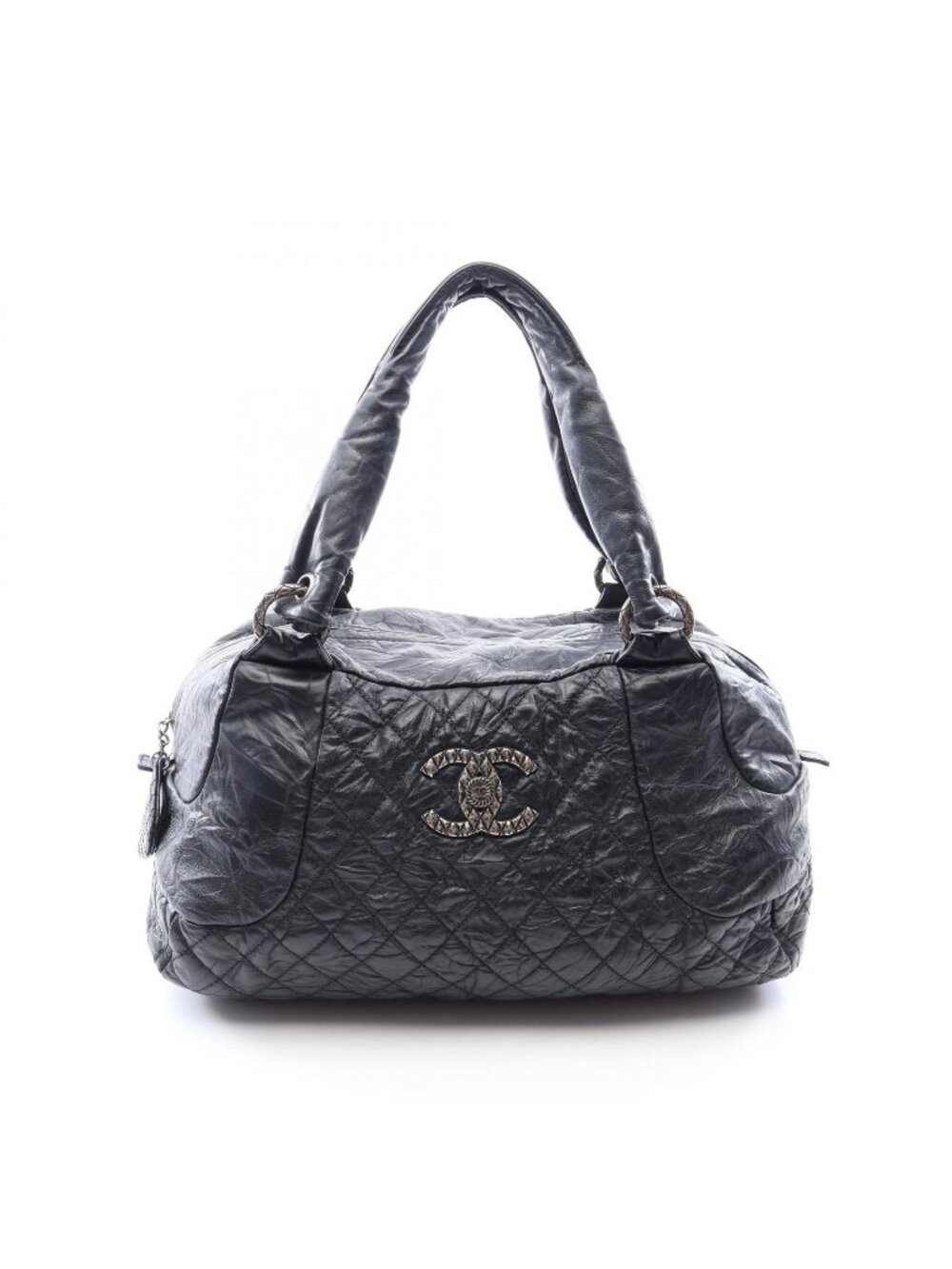 Chanel Boston Bag Coco Rider Black Calfskin
